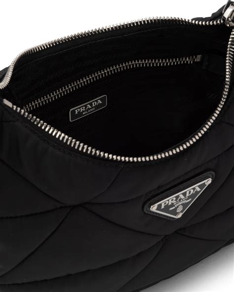 prada nylon bag chain|Prada padded nylon shoulder bag.